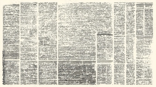 Wallpaper Mural A dense, patterned page filled with text, resembling an old newspaper or document, featuring numerous lines and columns. Torontodigital.ca