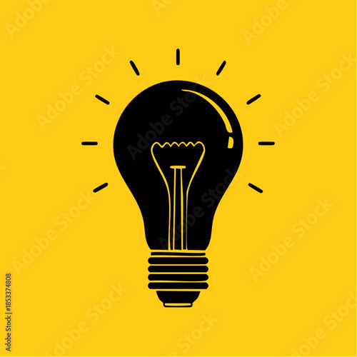 Illuminating light bulb graphic representing innovative ideas and inspiration