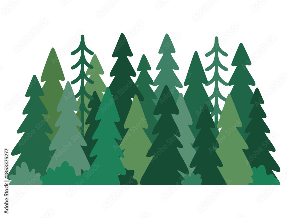 Obraz premium Green fir tree as rural landscape element vector illustration perfect for nature scenery background environmental design or outdoor themed artwork