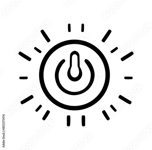 Cartoon Icon Energy Power Button ON and OFF Simple Digital Design