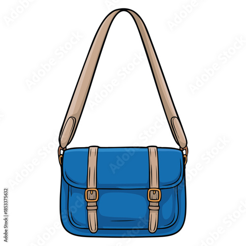 Close up hipster bag illustration created with detailed vector style suitable for fashion accessory visuals lifestyle branding or trendy modern themed artwork