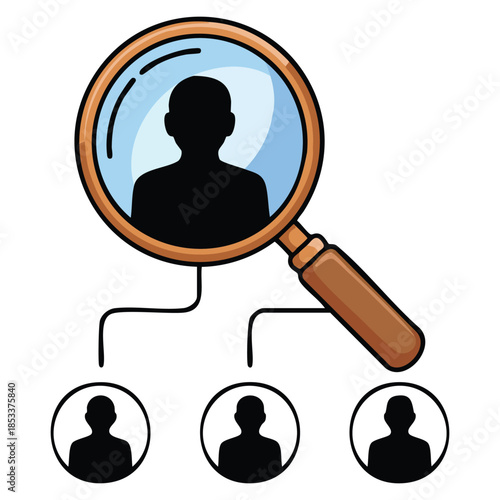 Color icon of job position vacancy job title staff searching hiring headhunting isolated vector illustration suitable for recruitment and employment concepts
