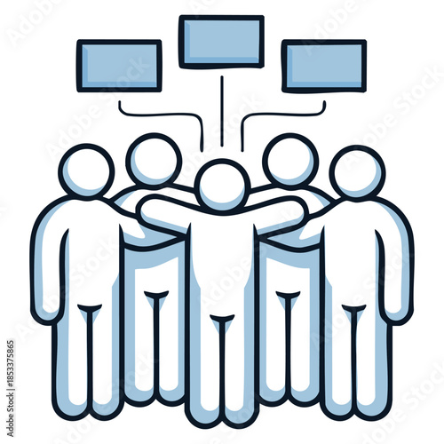 Color icon of protest event with protesters banners political protest social movement public opinion and collective action isolated vector illustration