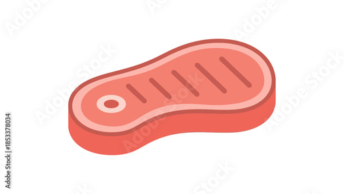 Steak meat icon flat design, grilled beef icon modern style, meat food vector pastel, minimalist steak illustration, protein food symbol