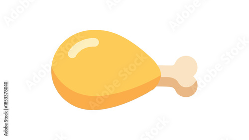 Fried chicken icon flat design, fast food icon modern style, chicken drumstick vector pastel, crispy chicken illustration, comfort food symbol