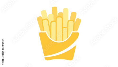 French fries icon flat design, fast food icon modern vector, fries illustration pastel, snack food symbol, minimal fries icon