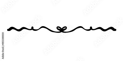 Simple elegant black line art design with bow detail