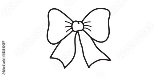 Elegant black bow illustration on white background