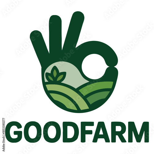 Good farm vector logo template with leaf and nature symbol suitable for organic agriculture natural farming eco product branding and healthy nature identity