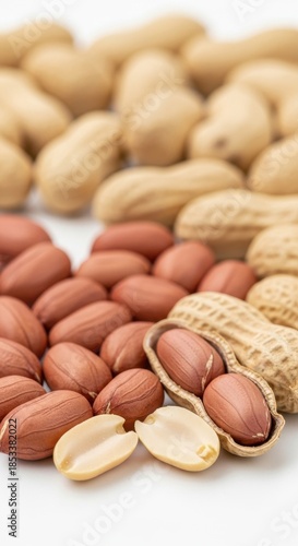 Wallpaper Mural Macro photography displaying an arrangement of shelled and unshelled peanuts close up Torontodigital.ca