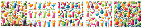 VECTOR VARIOUS DRINKS WHITE BACKGROUND