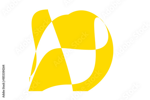 Abstract Overlapping Yellow Curved Shapes on Black Background PNG