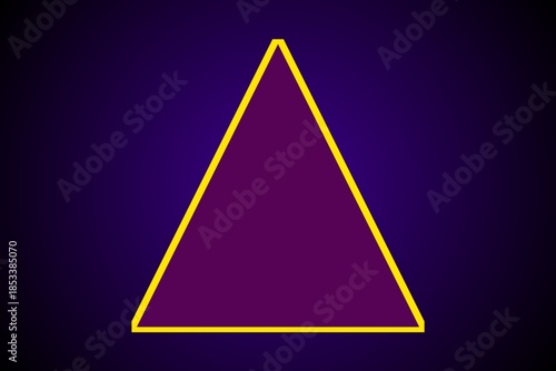 Golden Triangle Outline on Purple Gradient Background