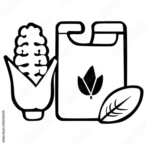 Cartoon Icon Energy Biofuel Simple Digital Design