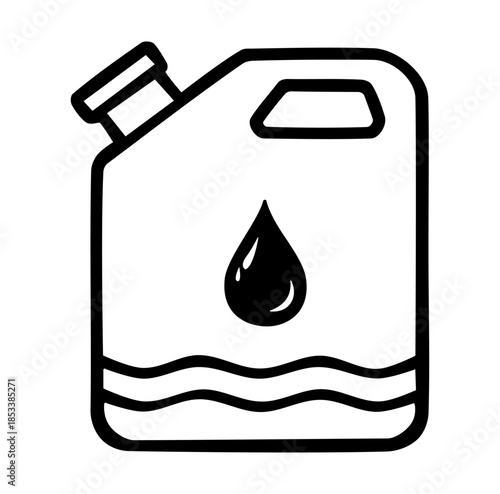 Cartoon Icon Energy Gasoline Tank Simple Digital Design