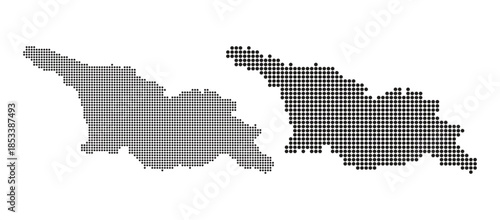 Georgia country map set with black dotted pattern on white background for modern infographic design
