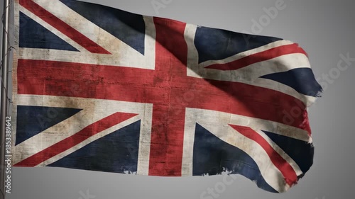Waving Union Jack Flag Symbolizing British Heritage and History.