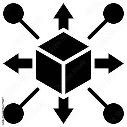 Decentralized icon isolated on white background. vector illustration icon for Blockchain technology