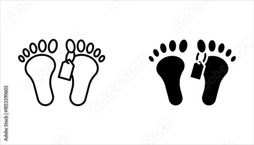 Dead body icon set. Death rate silhouette icon. Body in the morgue on white background