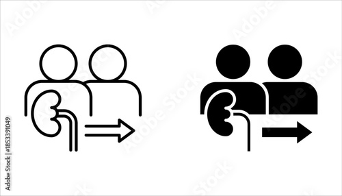 organ transplantation icon set. human organ donation on white background