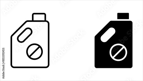 Pesticide icon set, bottle with Bug icon on white background