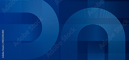 線と曲線で作られた紺色のアブストラクト背景素材