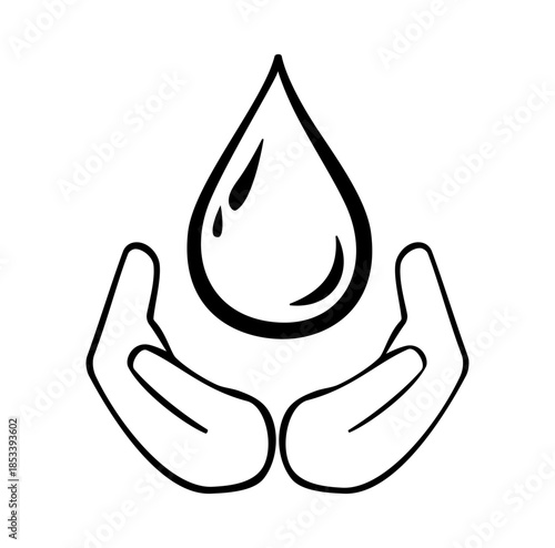 Cartoon Icon Energy Saving Water Energy Simple Digital Design