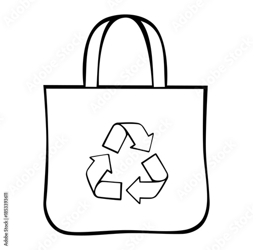 Cartoon Icon Environment Eco Friendly Bag Simple Digital Design