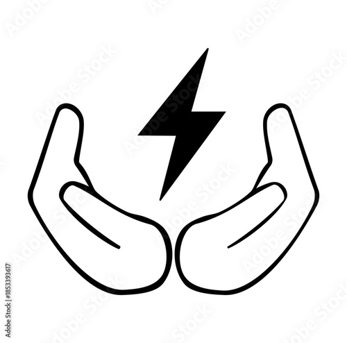 Cartoon Icon Energy Saving Electric Energy Simple Digital Design