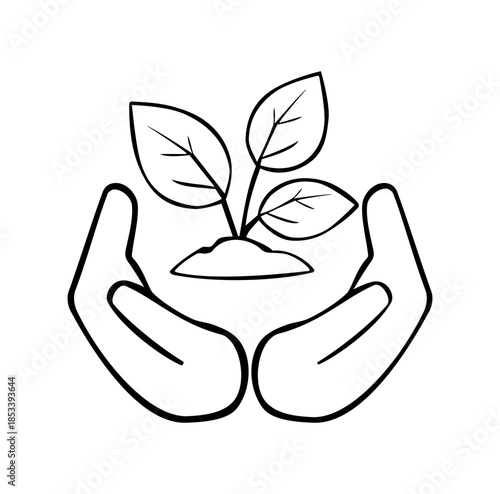 Cartoon Icon Environment Save Tree For Earth Simple Digital Design