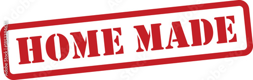 Home made red stamp on white background