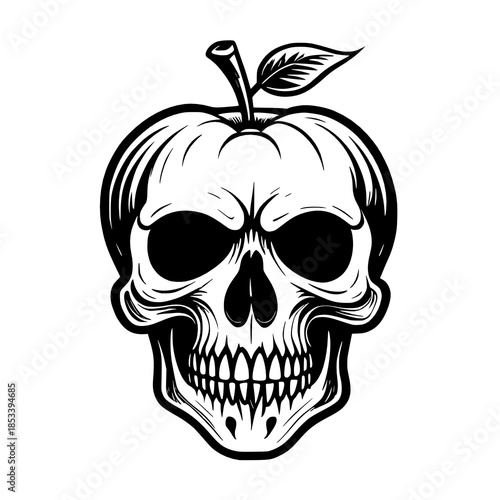 halloween skull head isolated on white background