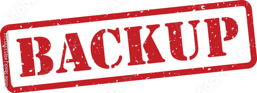 Red backup rubber stamp