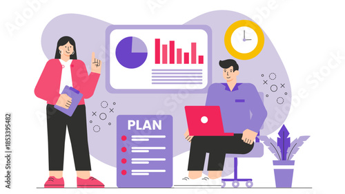 Agile project management Flat Vector Illustration