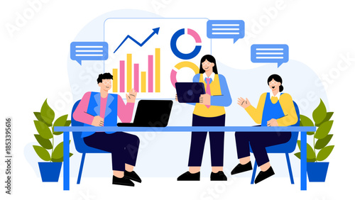 Corporate governance meeting Flat Vector Illustration