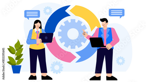 Agile project management Flat Vector Illustration