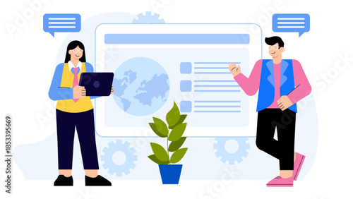 Flat design of corporate social responsibility project Flat Vector Illustration