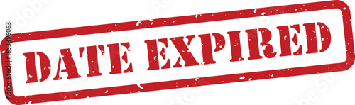 Red date expired stamp on white background