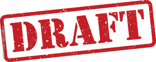 Red draft text stamp