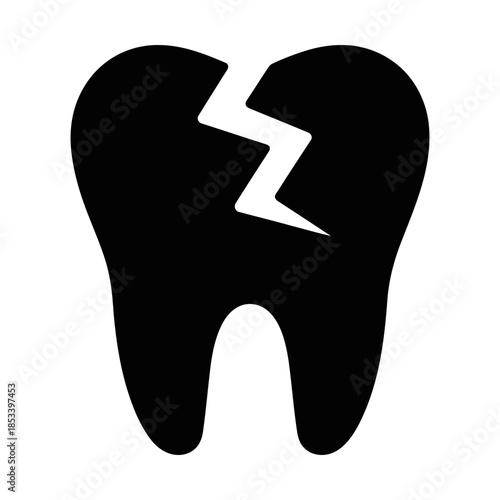 broken tooth glyph icon