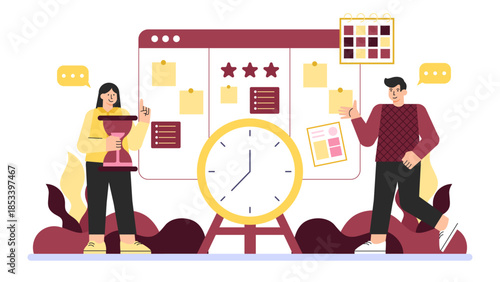 Business team managing time effectively