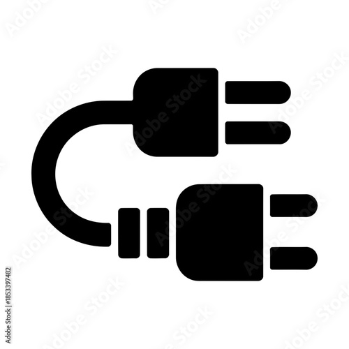 extension cable glyph icon
