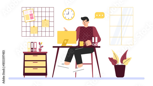 Flat design of office productivity tools