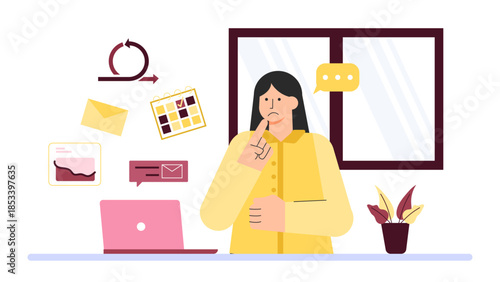 Flat illustration of reducing workplace distractions