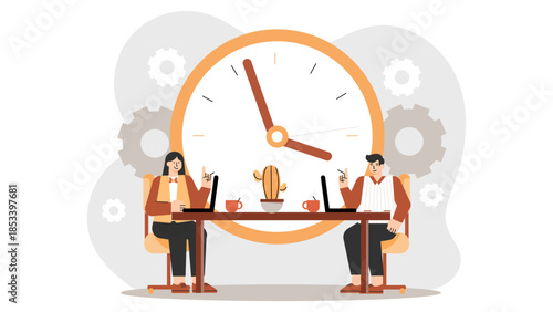Business team managing time effectively