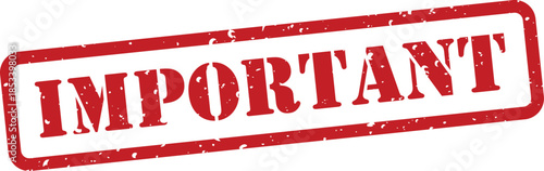 Red important stamp with distressed texture