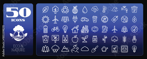 Ecology Nature and Environment Line Icons