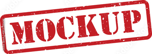 Red mockup stamp with distressed texture