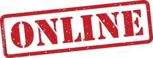 Red online rubber stamp