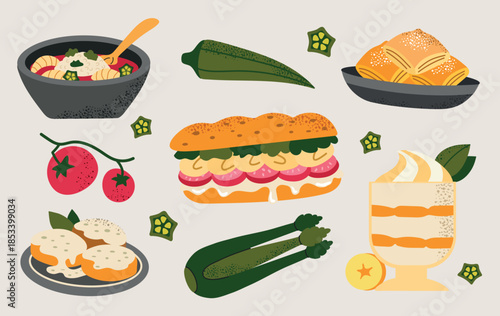 Louisiane New Orleans Cajun Cuisine Food Set Collection